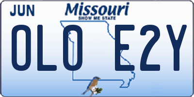 MO license plate OL0E2Y
