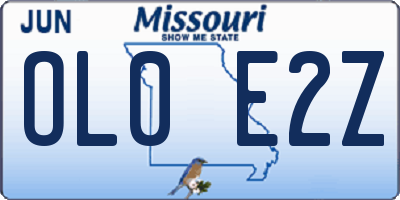 MO license plate OL0E2Z
