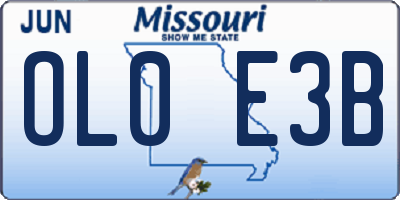 MO license plate OL0E3B