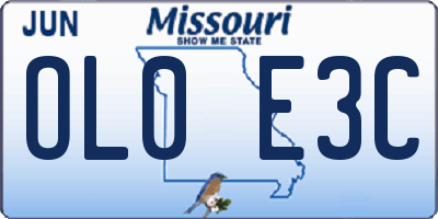MO license plate OL0E3C