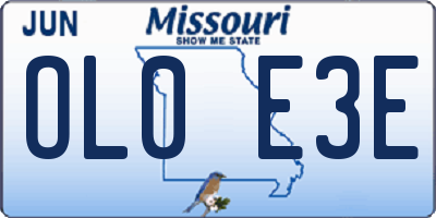 MO license plate OL0E3E