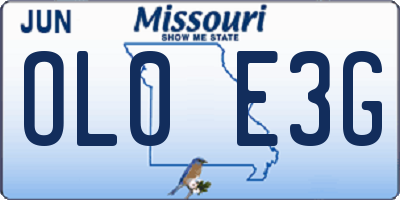 MO license plate OL0E3G