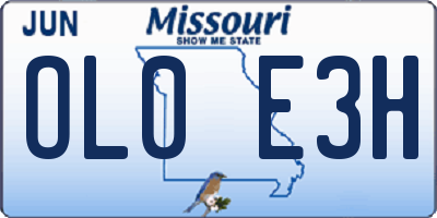 MO license plate OL0E3H