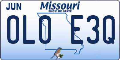 MO license plate OL0E3Q
