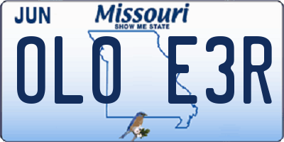 MO license plate OL0E3R