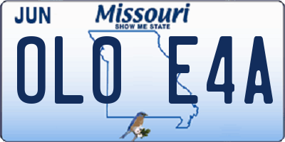 MO license plate OL0E4A