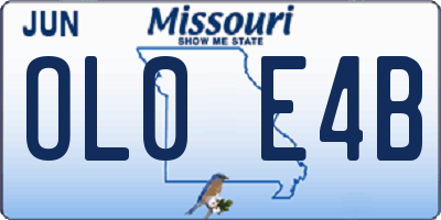 MO license plate OL0E4B