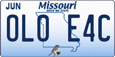 MO license plate OL0E4C