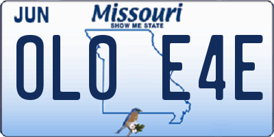MO license plate OL0E4E