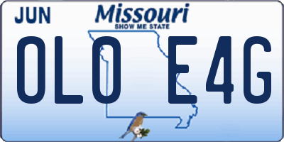 MO license plate OL0E4G