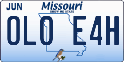 MO license plate OL0E4H
