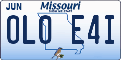 MO license plate OL0E4I