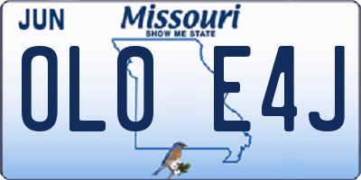 MO license plate OL0E4J