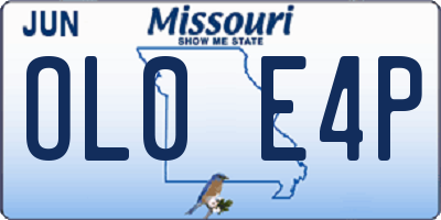 MO license plate OL0E4P