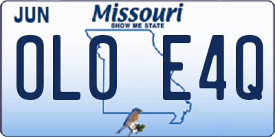 MO license plate OL0E4Q