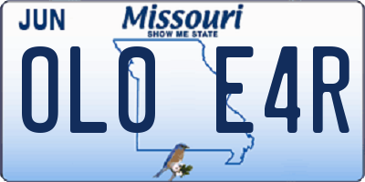 MO license plate OL0E4R