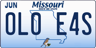 MO license plate OL0E4S