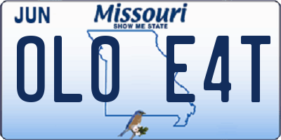 MO license plate OL0E4T