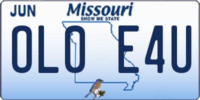 MO license plate OL0E4U