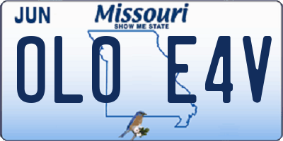 MO license plate OL0E4V