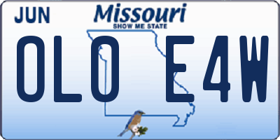 MO license plate OL0E4W