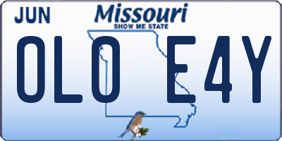MO license plate OL0E4Y