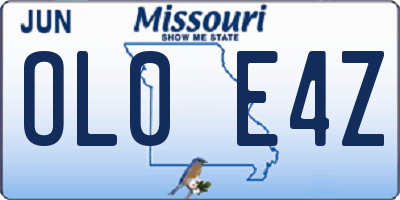MO license plate OL0E4Z