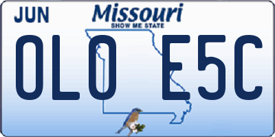 MO license plate OL0E5C