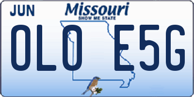 MO license plate OL0E5G