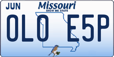 MO license plate OL0E5P