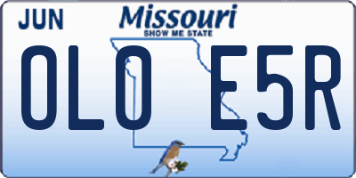MO license plate OL0E5R