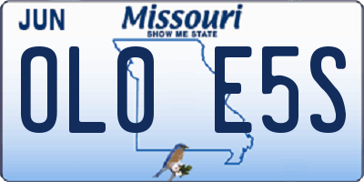 MO license plate OL0E5S