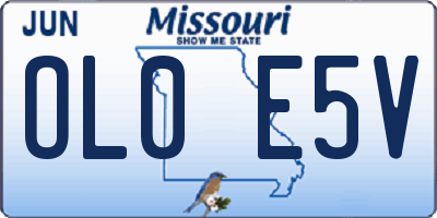 MO license plate OL0E5V