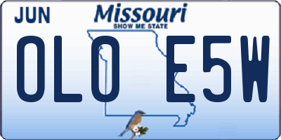 MO license plate OL0E5W