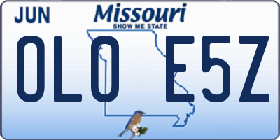 MO license plate OL0E5Z