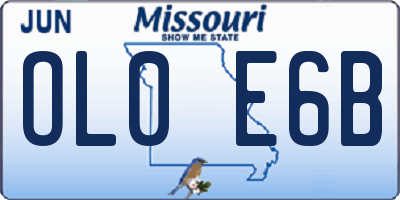 MO license plate OL0E6B