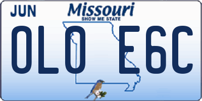 MO license plate OL0E6C