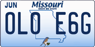 MO license plate OL0E6G