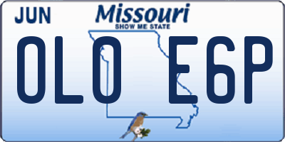 MO license plate OL0E6P