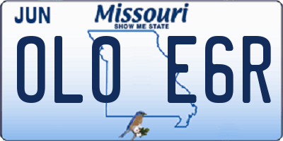 MO license plate OL0E6R