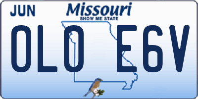 MO license plate OL0E6V