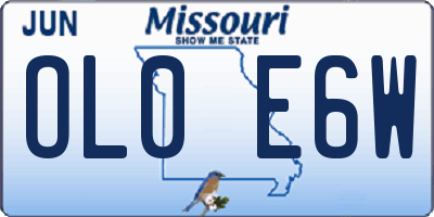 MO license plate OL0E6W