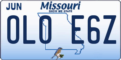 MO license plate OL0E6Z