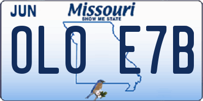 MO license plate OL0E7B