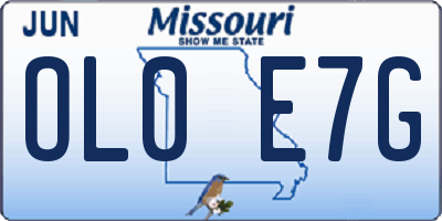 MO license plate OL0E7G