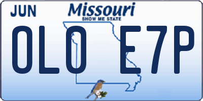 MO license plate OL0E7P