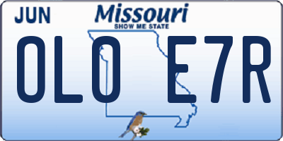 MO license plate OL0E7R