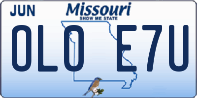 MO license plate OL0E7U