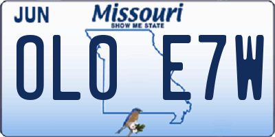 MO license plate OL0E7W