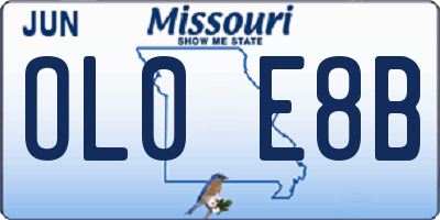 MO license plate OL0E8B